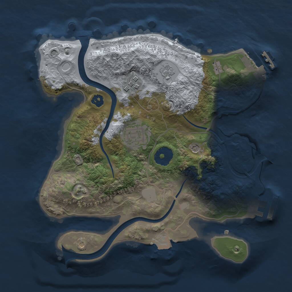 Rust Map: Procedural Map, Size: 2400, Seed: 564, 7 Monuments