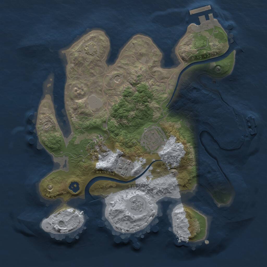 Rust Map: Procedural Map, Size: 2500, Seed: 1179034, 9 Monuments