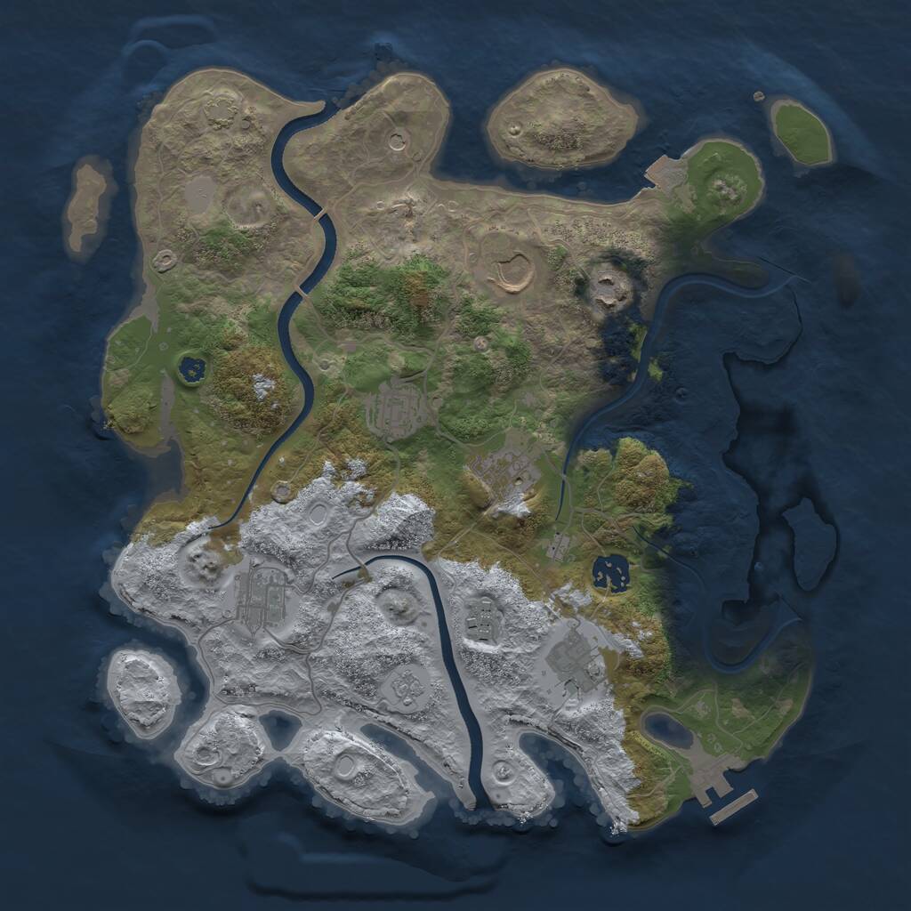 Rust Map: Procedural Map, Size: 3500, Seed: 12003200, 13 Monuments
