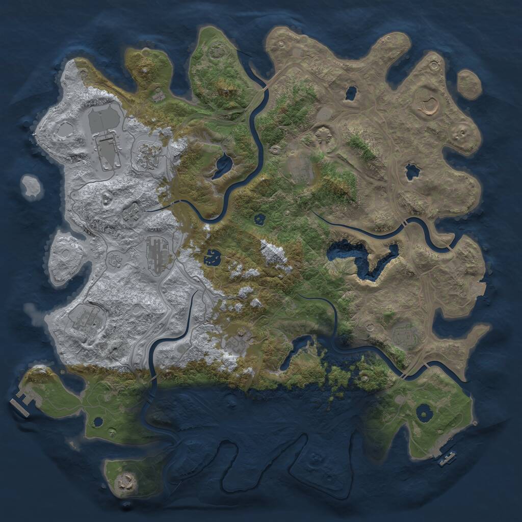 Rust Map: Procedural Map, Size: 4500, Seed: 1522791557, 17 Monuments