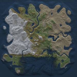 Thumbnail Rust Map: Procedural Map, Size: 4500, Seed: 1522791557, 17 Monuments