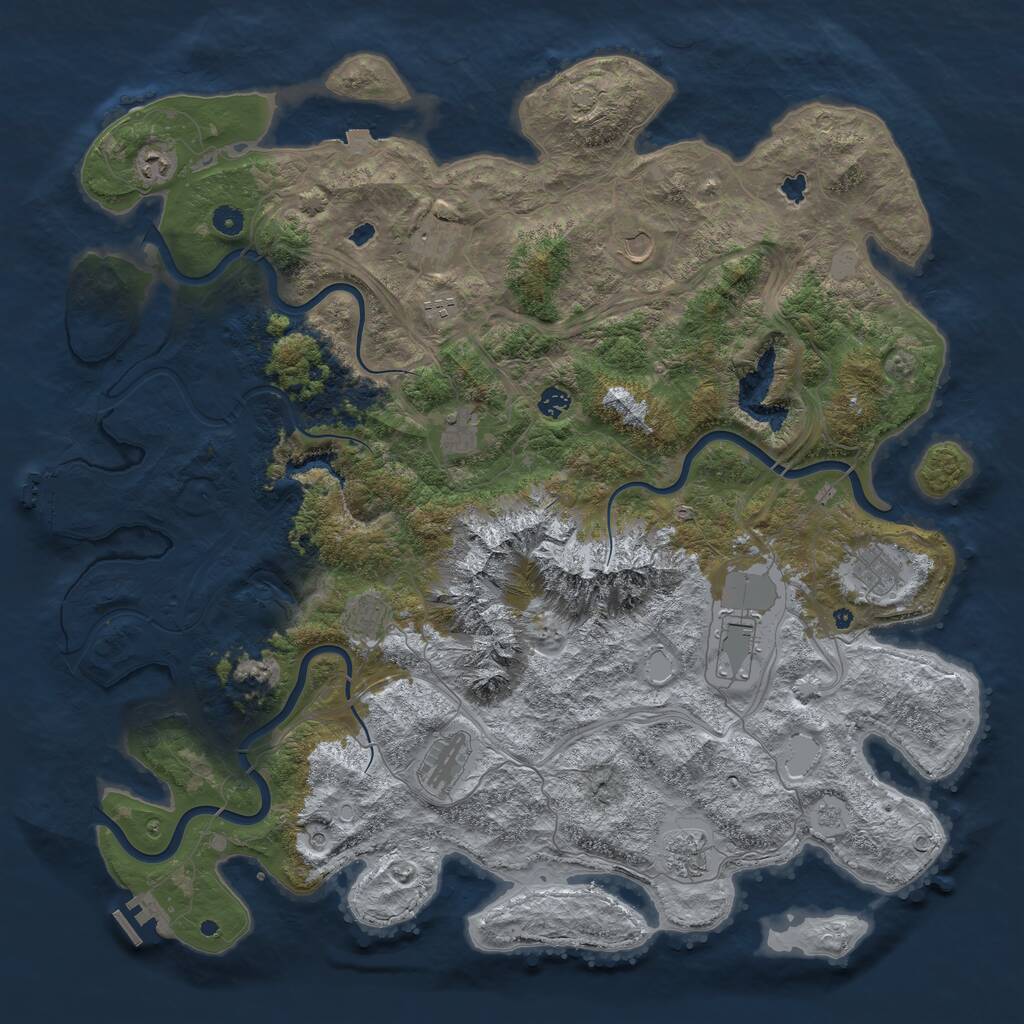Rust Map: Procedural Map, Size: 5000, Seed: 19980798, 17 Monuments