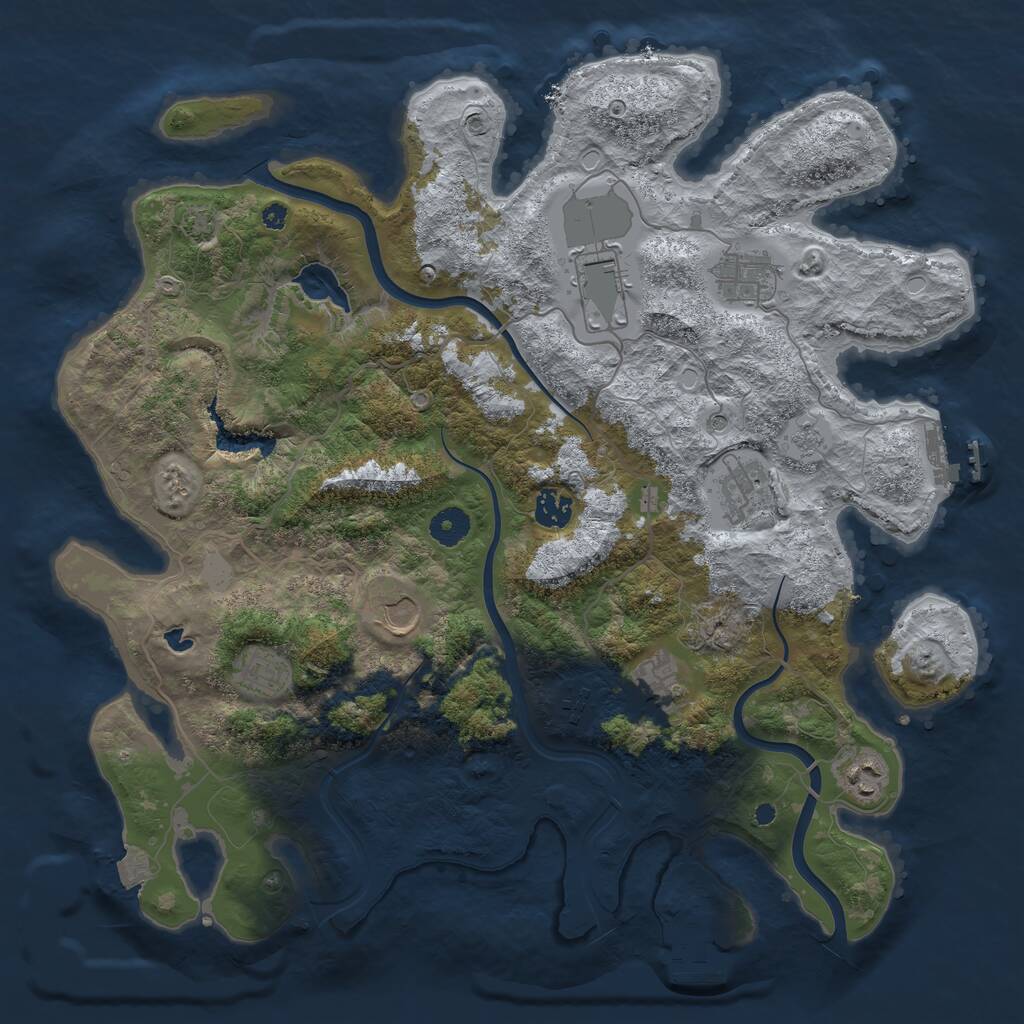 Rust Map: Procedural Map, Size: 4000, Seed: 1251752552, 15 Monuments
