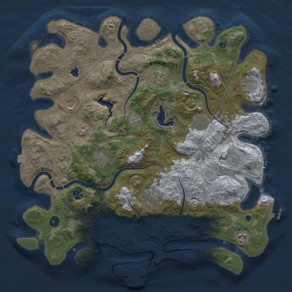 Rust Map: Procedural Map, Size: 4250, Seed: 583552972, 16 Monuments