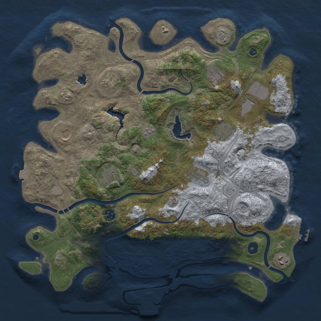 Rust Map: Procedural Map, Size: 4250, Seed: 583552972, 16 Monuments