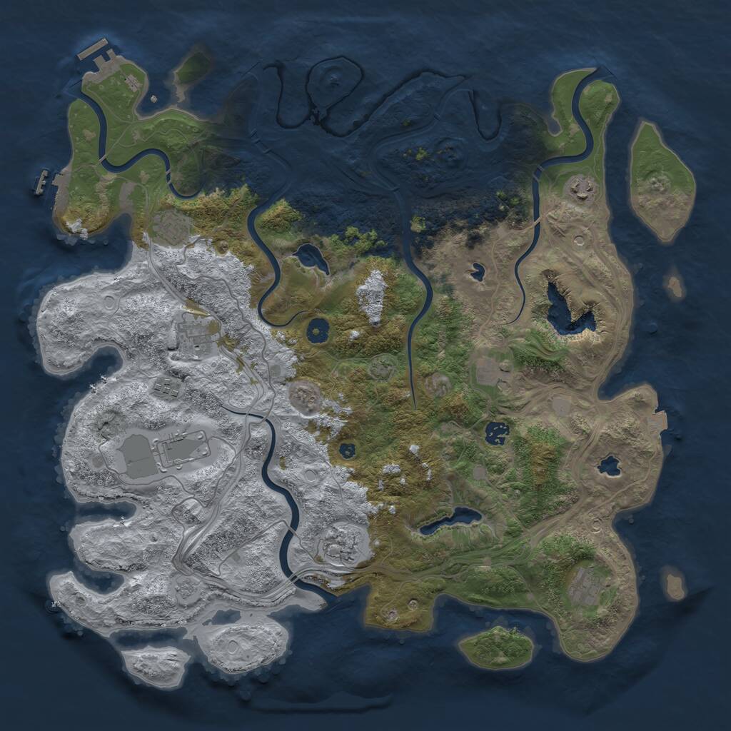 Rust Map: Procedural Map, Size: 4500, Seed: 888623444, 15 Monuments