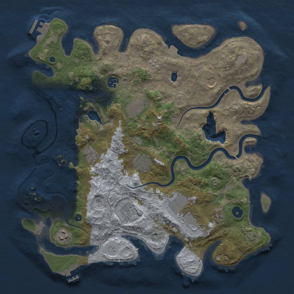 Rust Map: Procedural Map, Size: 4000, Seed: 375375750, 16 Monuments