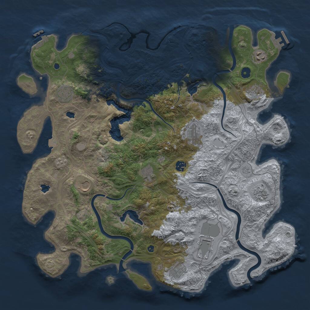 Rust Map: Procedural Map, Size: 4500, Seed: 747733821, 17 Monuments