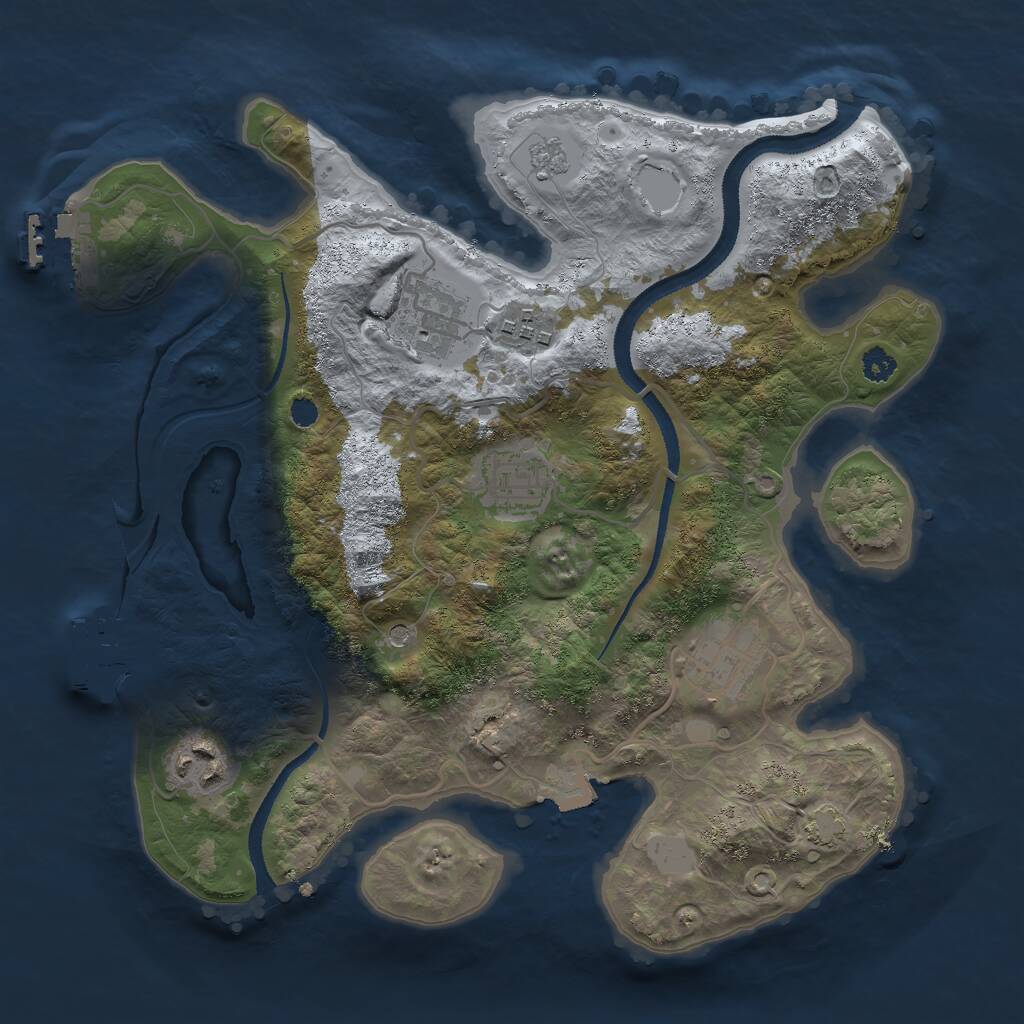 Rust Map: Procedural Map, Size: 3000, Seed: 14081990, 11 Monuments