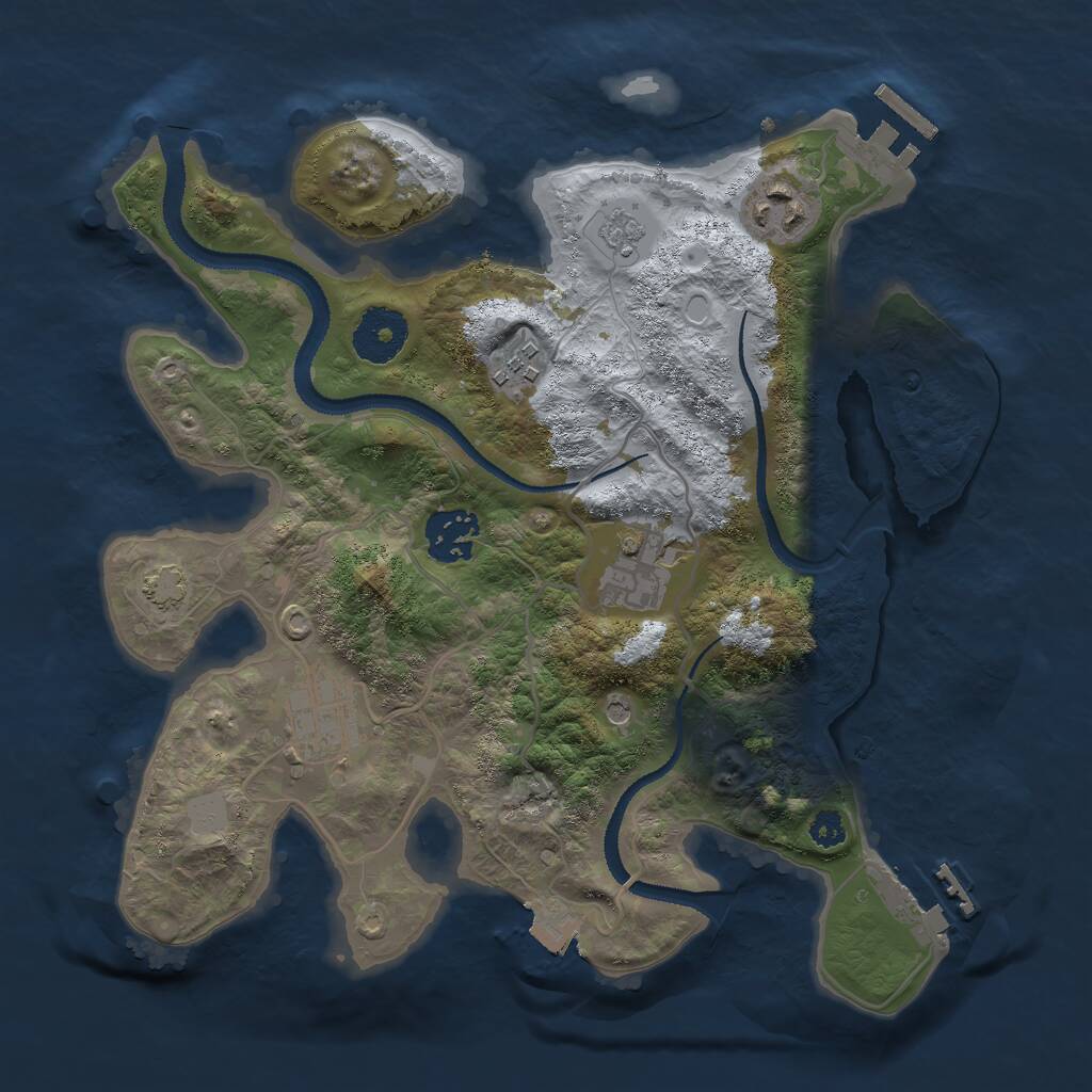 Rust Map: Procedural Map, Size: 3000, Seed: 4995, 11 Monuments