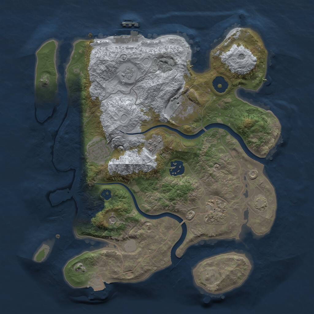 Rust Map: Procedural Map, Size: 3000, Seed: 481841, 10 Monuments