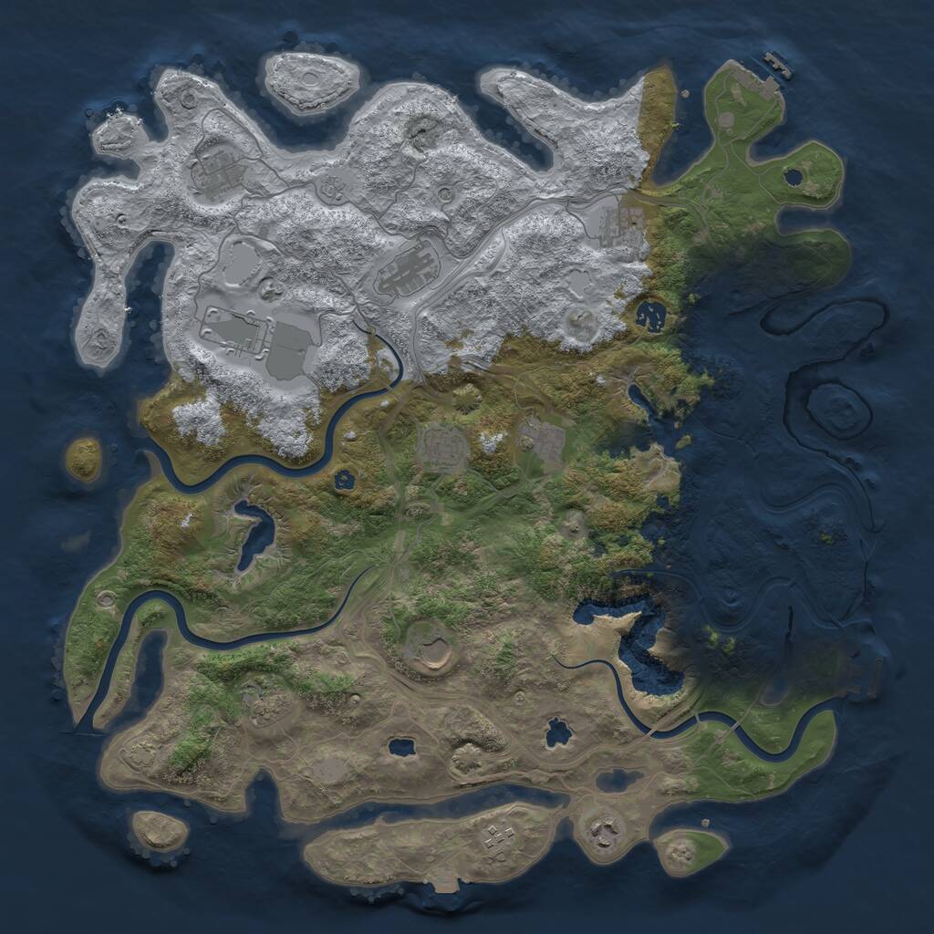 Rust Map: Procedural Map, Size: 4500, Seed: 245987915, 17 Monuments