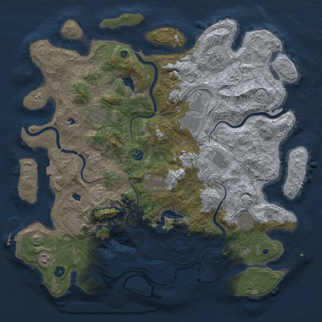 Rust Map: Procedural Map, Size: 4500, Seed: 335447, 15 Monuments