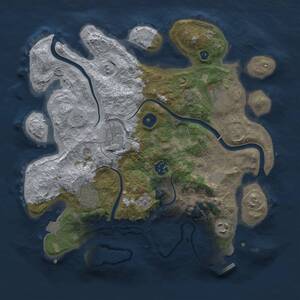 Thumbnail Rust Map: Procedural Map, Size: 3300, Seed: 199019, 11 Monuments