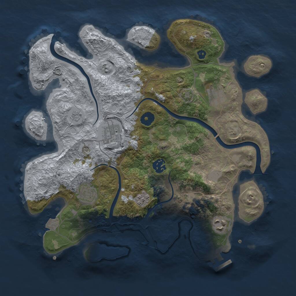 Rust Map: Procedural Map, Size: 3300, Seed: 199019, 11 Monuments