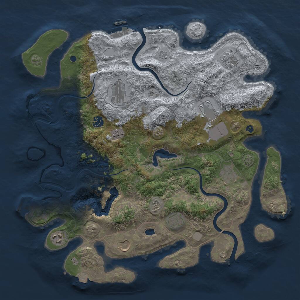 Rust Map: Procedural Map, Size: 4000, Seed: 1567985, 15 Monuments