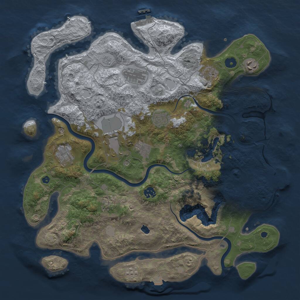 Rust Map: Procedural Map, Size: 4000, Seed: 245987915, 16 Monuments