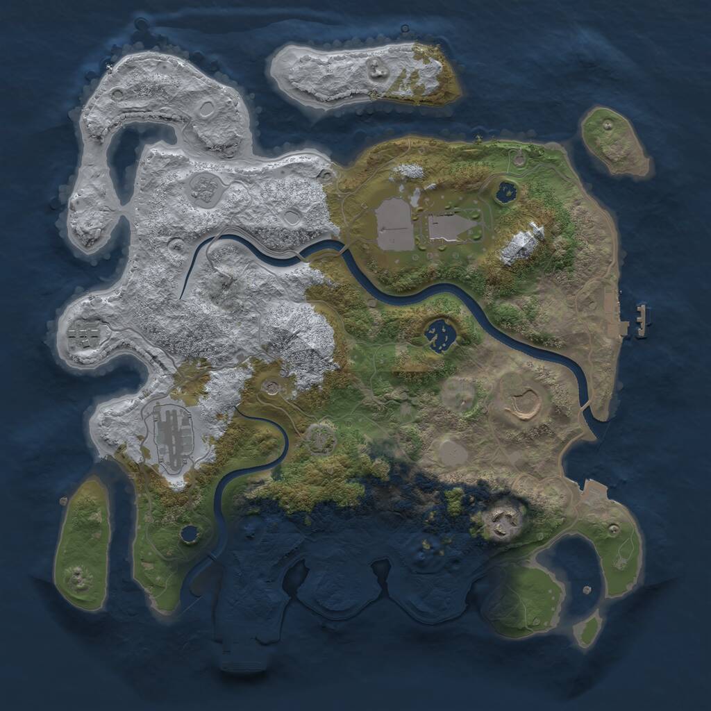 Rust Map: Procedural Map, Size: 3500, Seed: 269588927, 12 Monuments