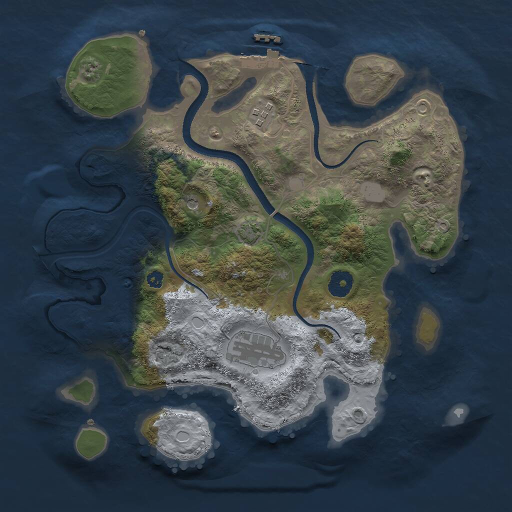 Rust Map: Procedural Map, Size: 3000, Seed: 20560, 6 Monuments