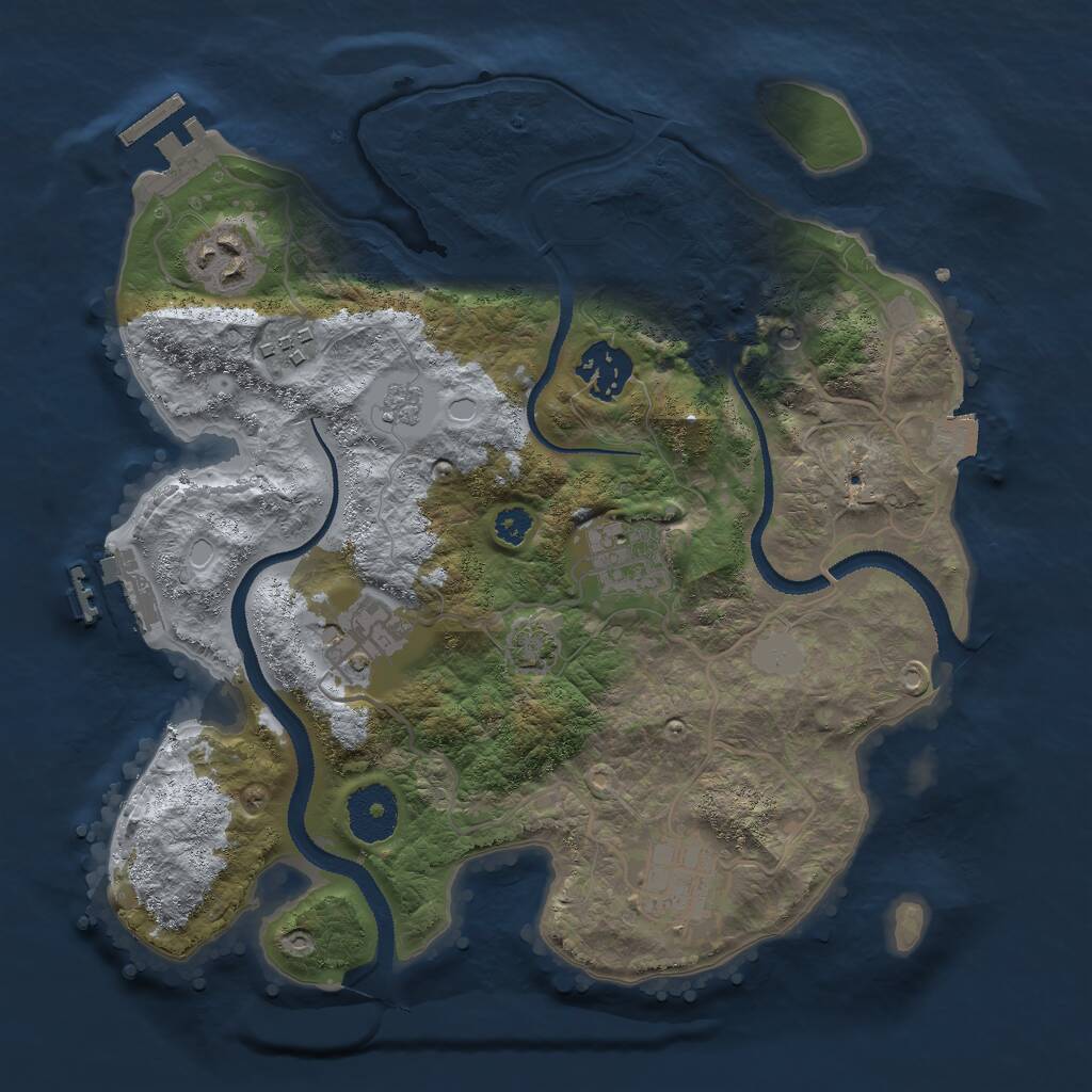 Rust Map: Procedural Map, Size: 3000, Seed: 8829, 12 Monuments