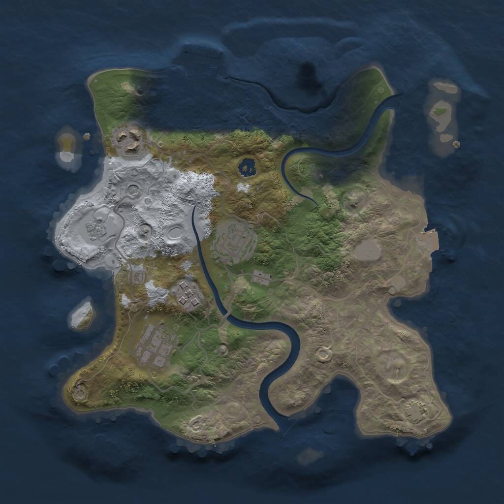 Rust Map: Procedural Map, Size: 2750, Seed: 527520710, 9 Monuments