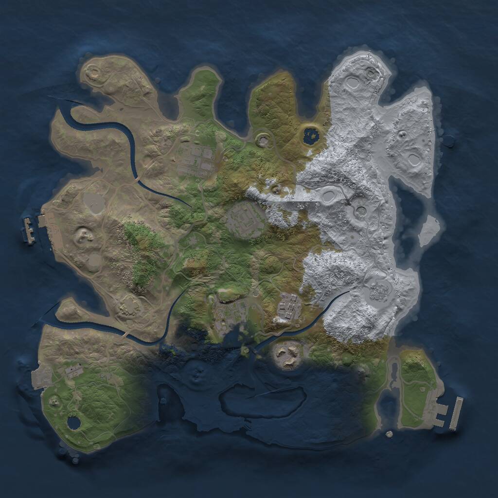 Rust Map: Procedural Map, Size: 3000, Seed: 69998, 11 Monuments