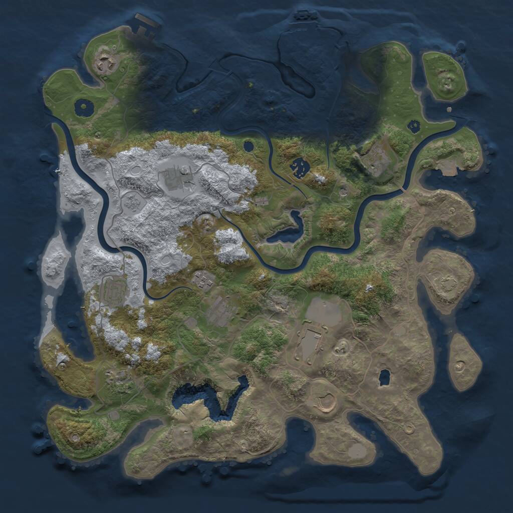 Rust Map: Procedural Map, Size: 4000, Seed: 91482736, 16 Monuments
