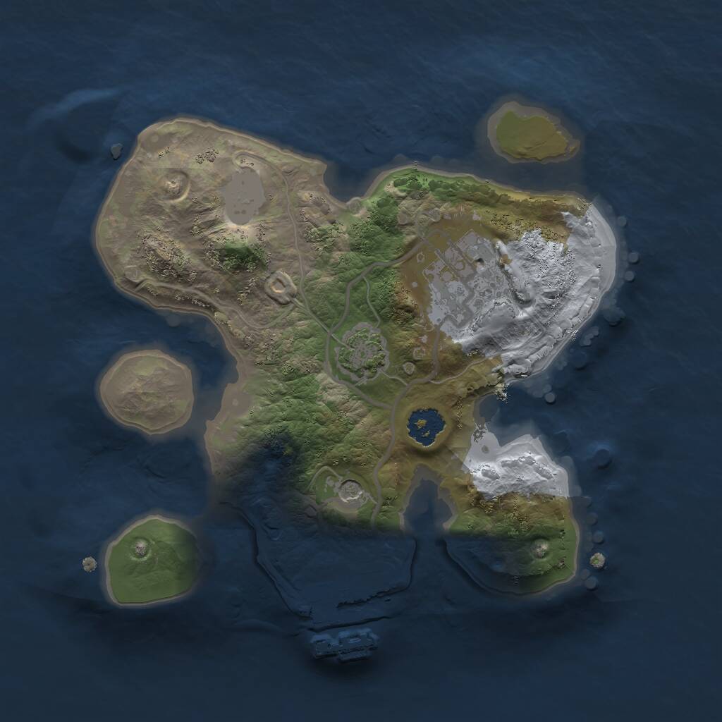 Rust Map: Procedural Map, Size: 2000, Seed: 1975494723, 5 Monuments