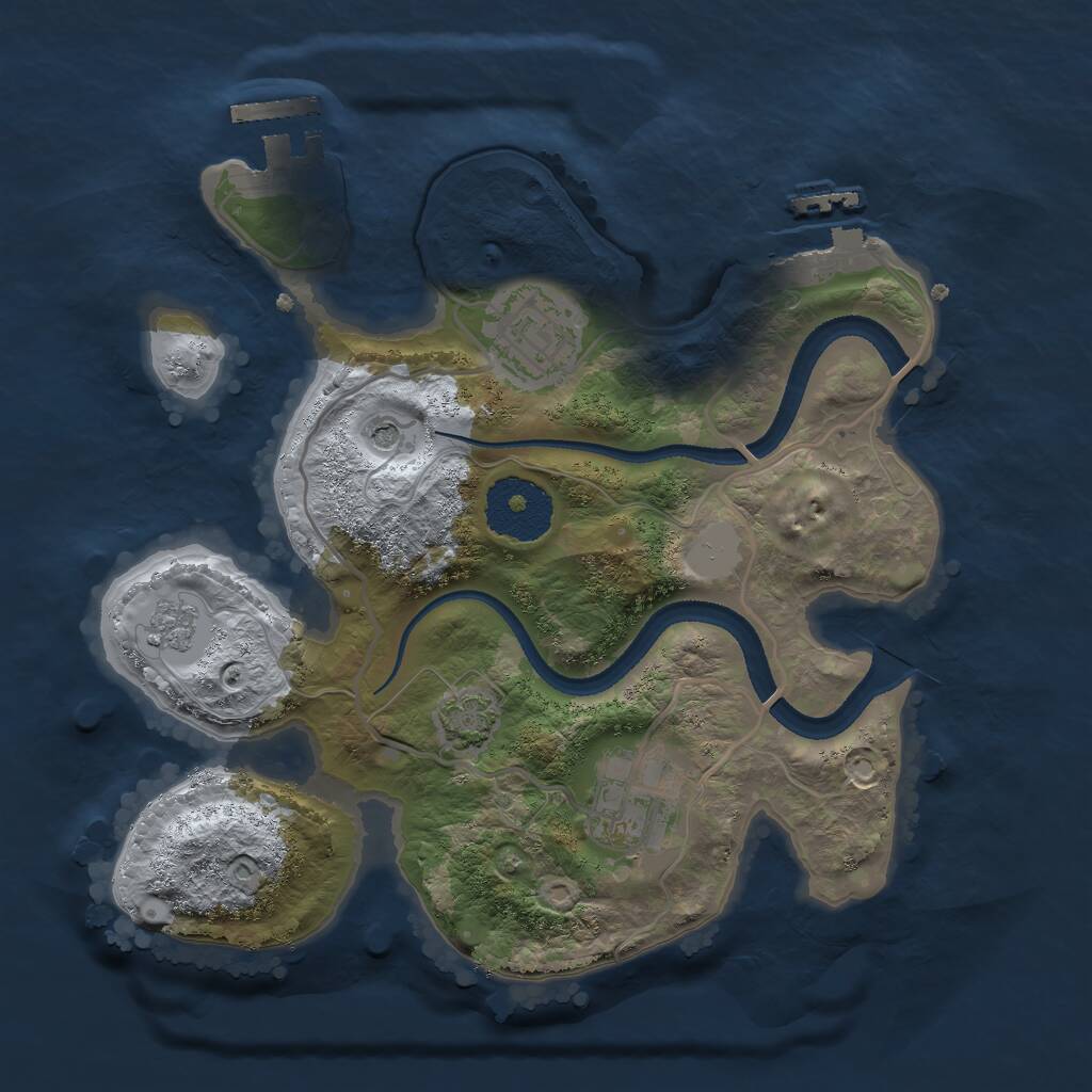 Rust Map: Procedural Map, Size: 2501, Seed: 12345, 8 Monuments