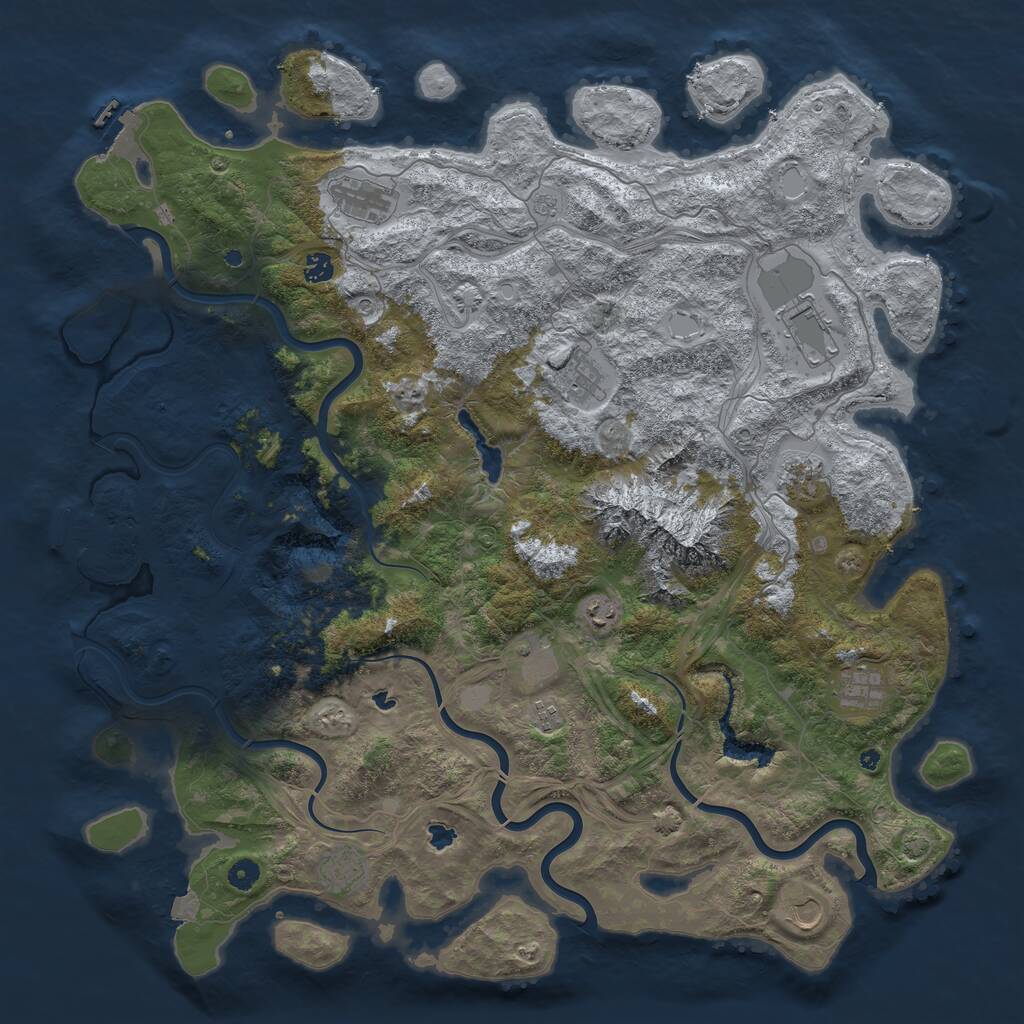 Rust Map: Procedural Map, Size: 5000, Seed: 9642432, 17 Monuments