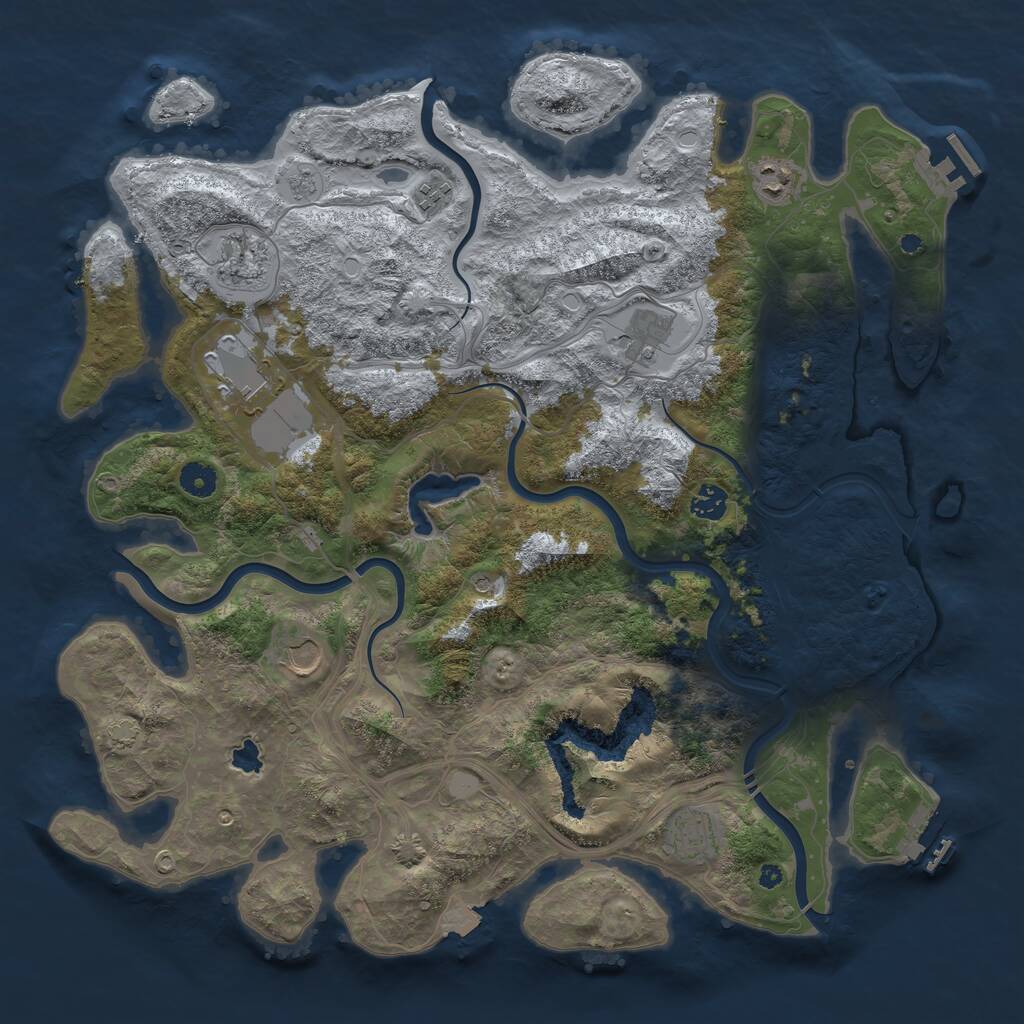 Rust Map: Procedural Map, Size: 4250, Seed: 295605401, 14 Monuments
