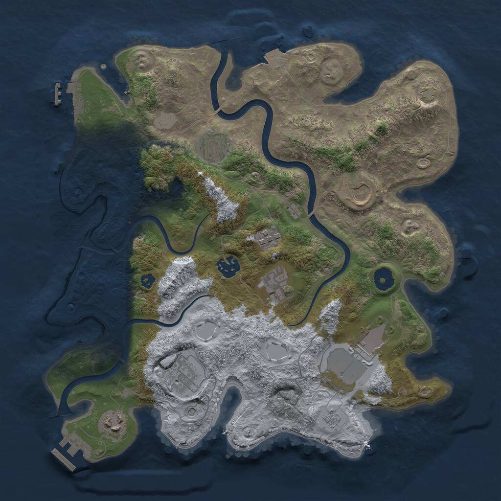 Rust Map: Procedural Map, Size: 3500, Seed: 1772296456, 14 Monuments