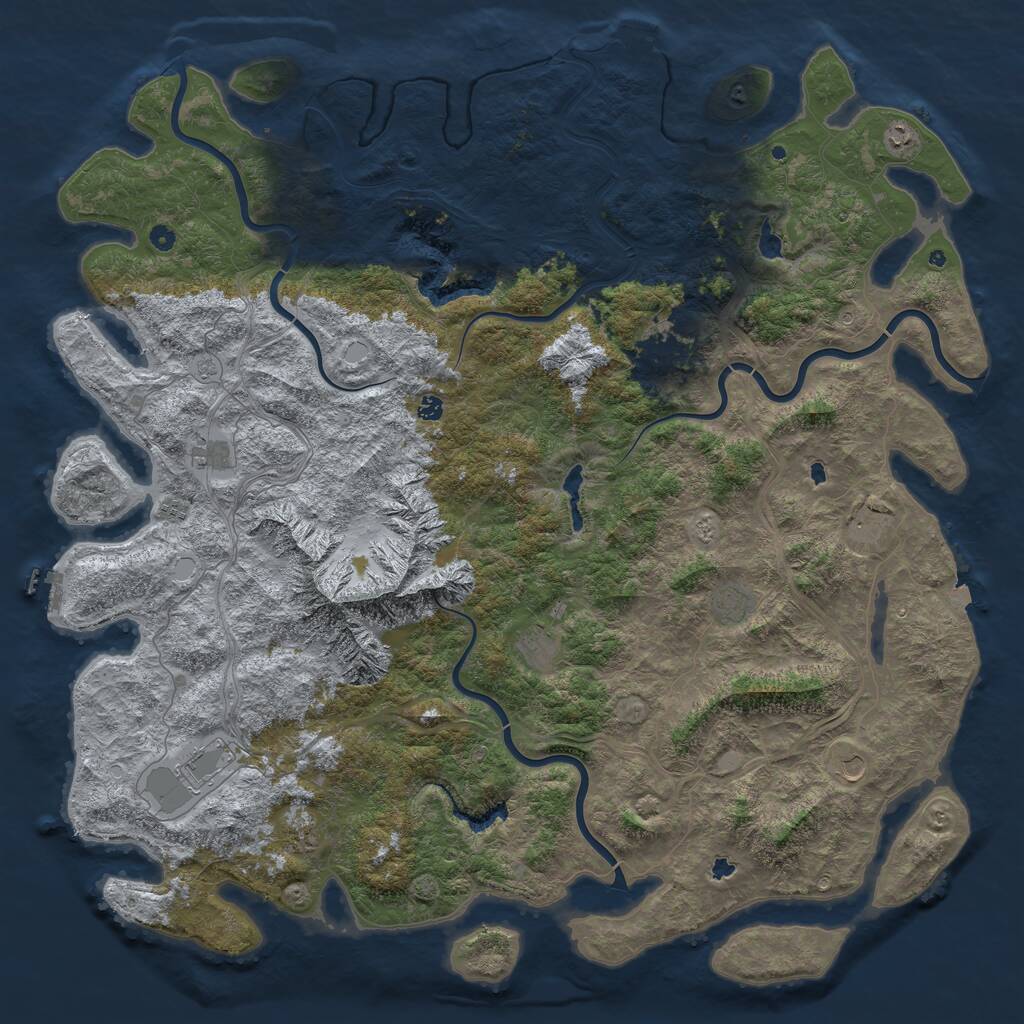 Rust Map: Procedural Map, Size: 6000, Seed: 800023211, 17 Monuments