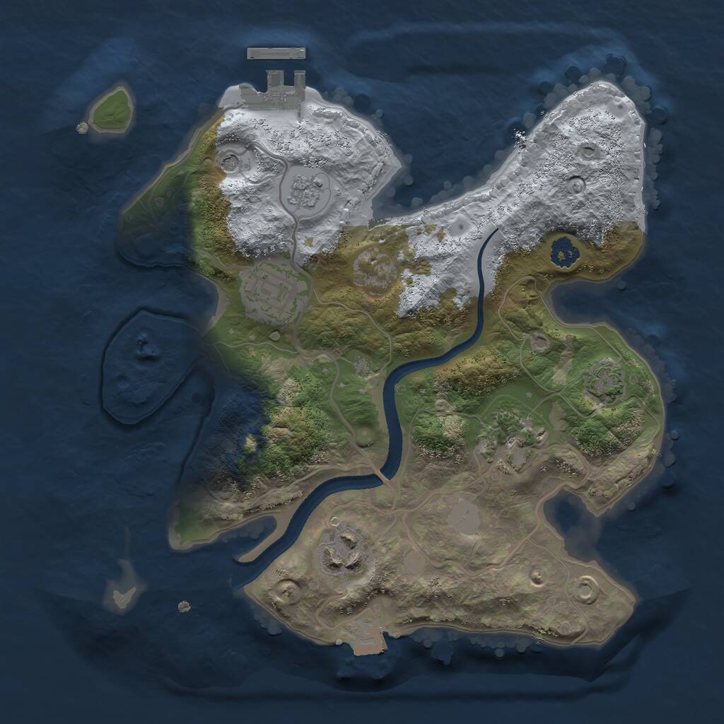 Rust Map: Procedural Map, Size: 2500, Seed: 1499996015, 8 Monuments