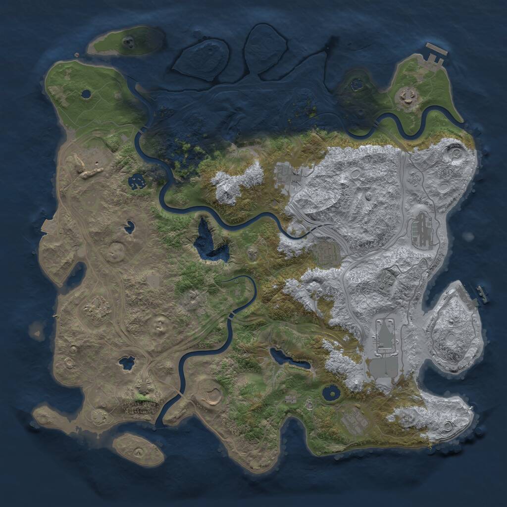 Rust Map: Procedural Map, Size: 4500, Seed: 849221769, 17 Monuments