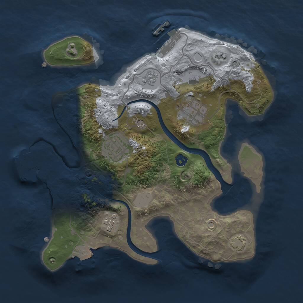 Rust Map: Procedural Map, Size: 2500, Seed: 1309167821, 9 Monuments