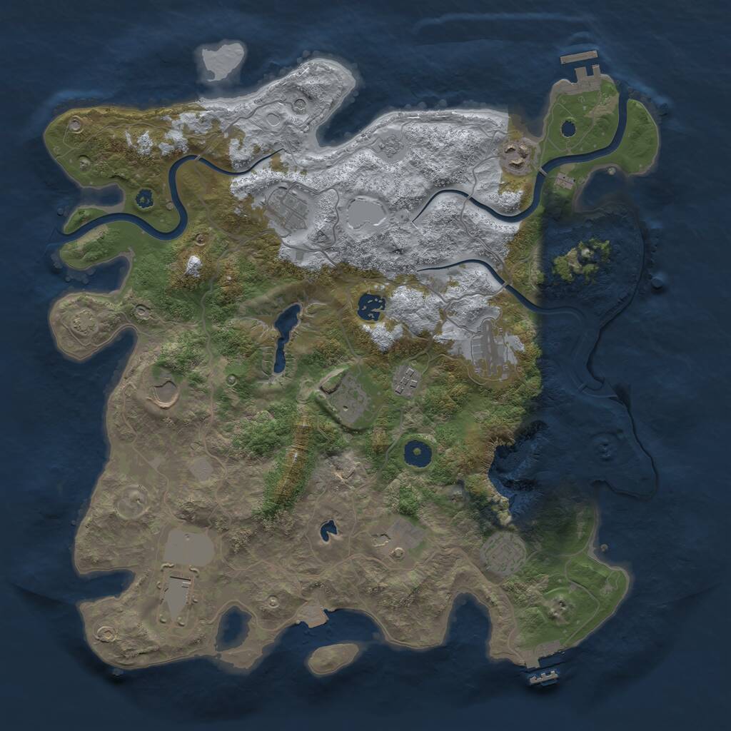 Rust Map: Procedural Map, Size: 4000, Seed: 998211485, 16 Monuments
