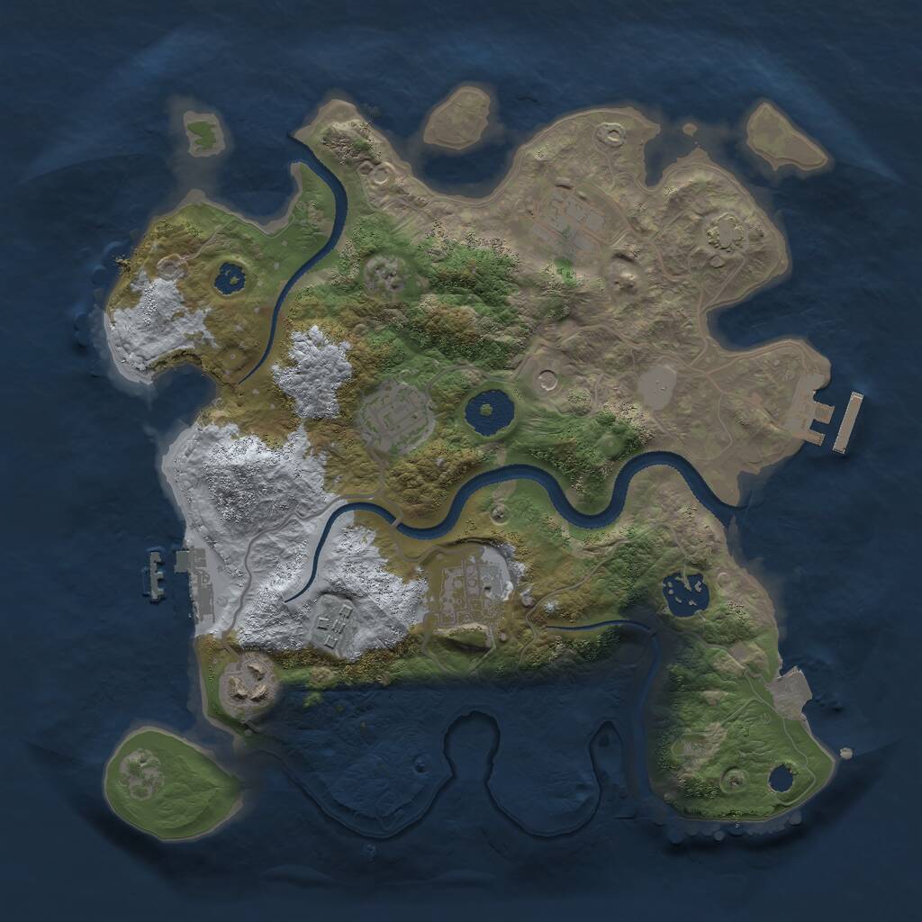 Rust Map: Procedural Map, Size: 3000, Seed: 12983721, 11 Monuments