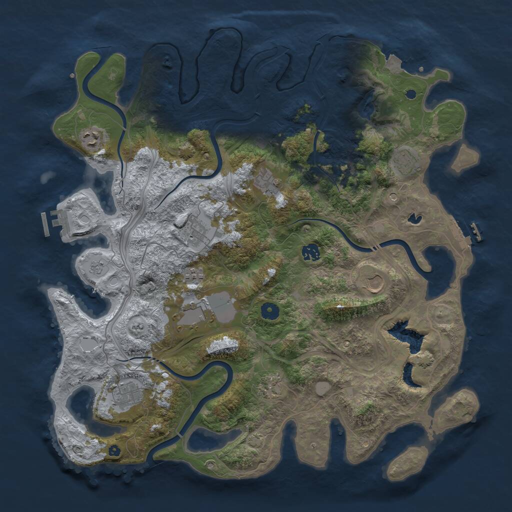 Rust Map: Procedural Map, Size: 4250, Seed: 141044942, 16 Monuments