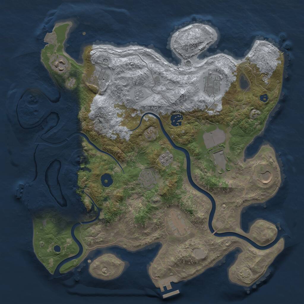 Rust Map: Procedural Map, Size: 3600, Seed: 14081990, 15 Monuments