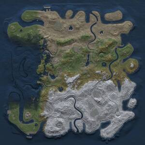 Thumbnail Rust Map: Procedural Map, Size: 4500, Seed: 797495034, 16 Monuments