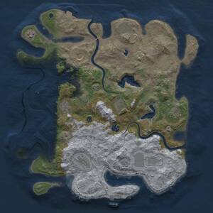 Thumbnail Rust Map: Procedural Map, Size: 4000, Seed: 56214895, 17 Monuments