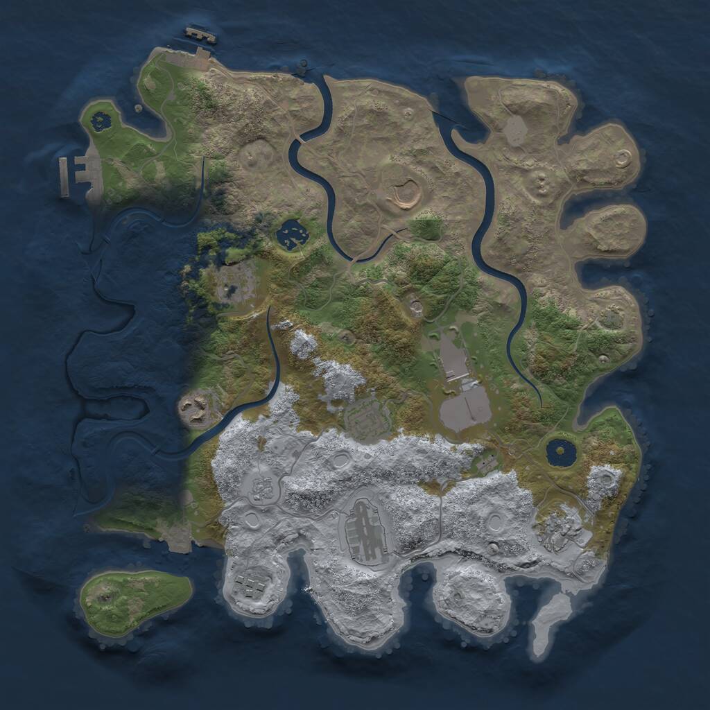 Rust Map: Procedural Map, Size: 3600, Seed: 466387, 15 Monuments