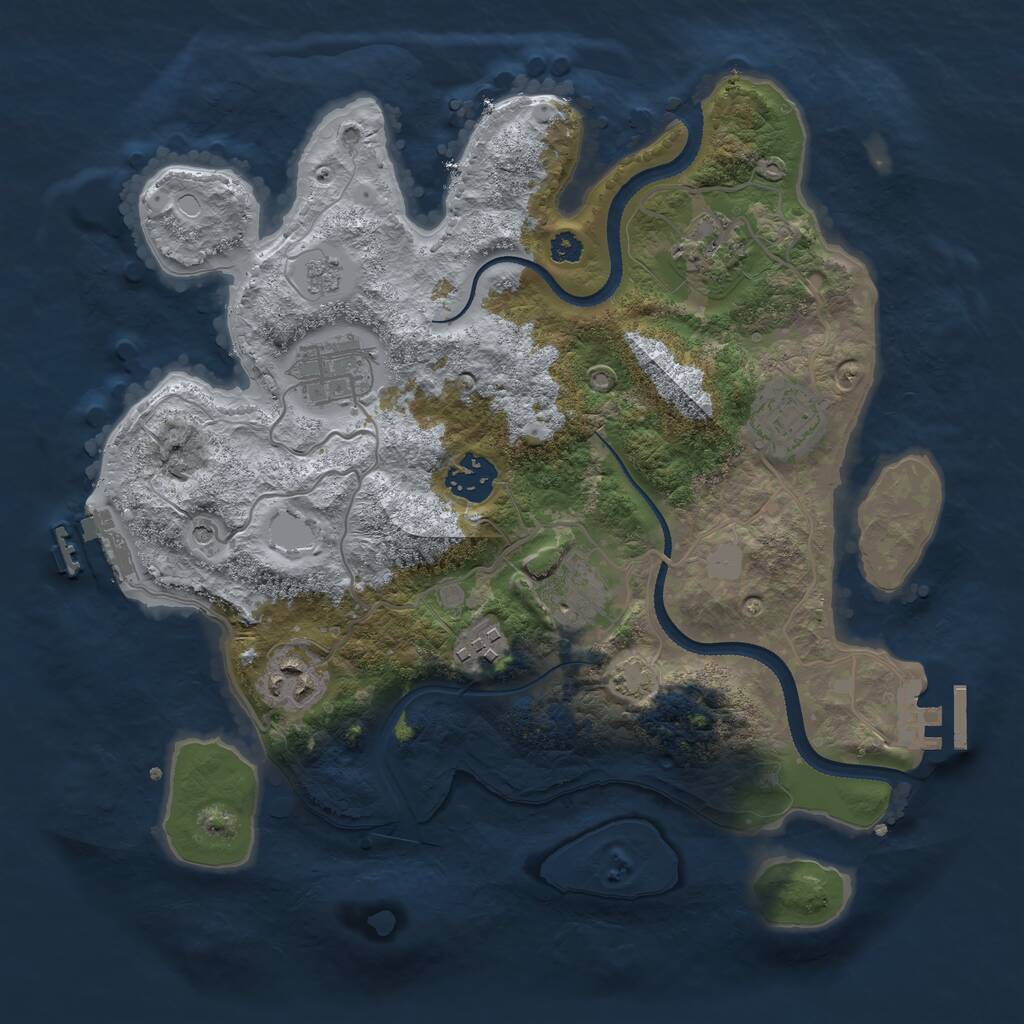 Rust Map: Procedural Map, Size: 3200, Seed: 197819781, 13 Monuments