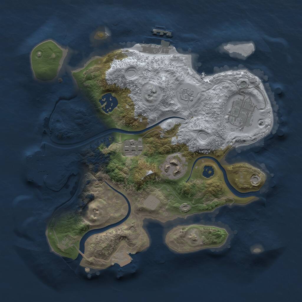 Rust Map: Procedural Map, Size: 2500, Seed: 1608443722, 8 Monuments