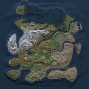 Thumbnail Rust Map: Procedural Map, Size: 3000, Seed: 1642784188, 11 Monuments