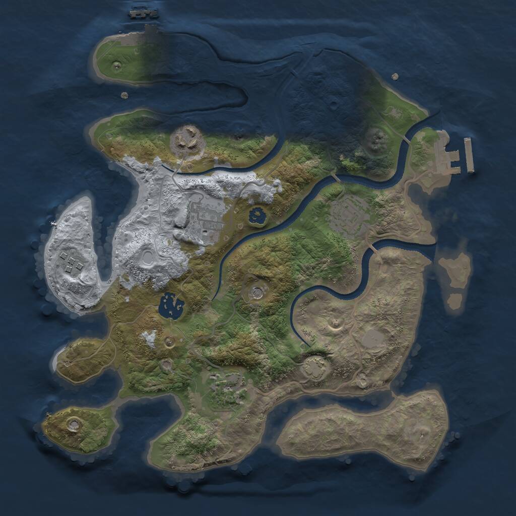 Rust Map: Procedural Map, Size: 3000, Seed: 1642784188, 11 Monuments