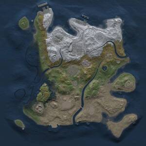 Thumbnail Rust Map: Procedural Map, Size: 3000, Seed: 444566133, 11 Monuments