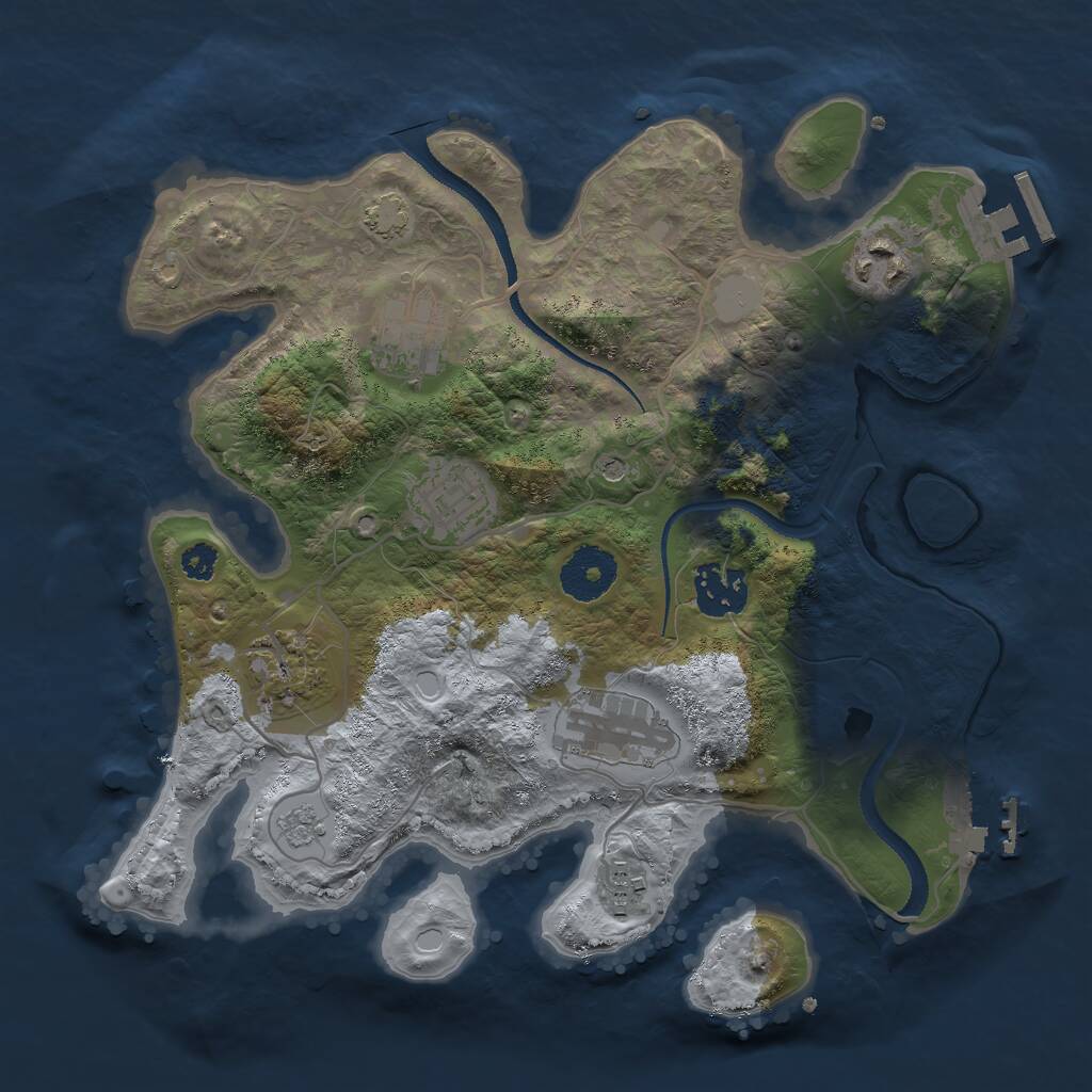Rust Map: Procedural Map, Size: 3000, Seed: 50321471, 13 Monuments