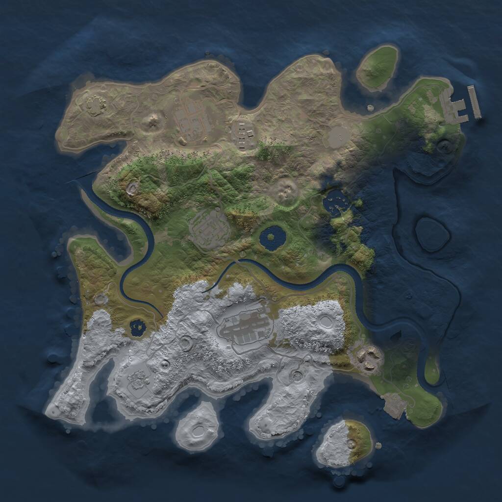 Rust Map: Procedural Map, Size: 3000, Seed: 50321471, 11 Monuments